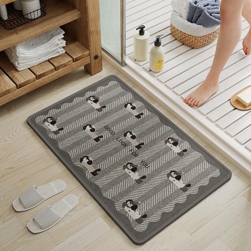 Bathroom Floor Mat, Toilet Absorbent Mat, Toilet Door Non-Slip Mat, Toilet Door Mat, Quick-Drying Foot Pad