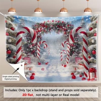 Red Candy Canes Christmas Backdrop Xmas Decoration Background Winter Backdrop Decorations For Photo Studio Photo Booth Christams Party