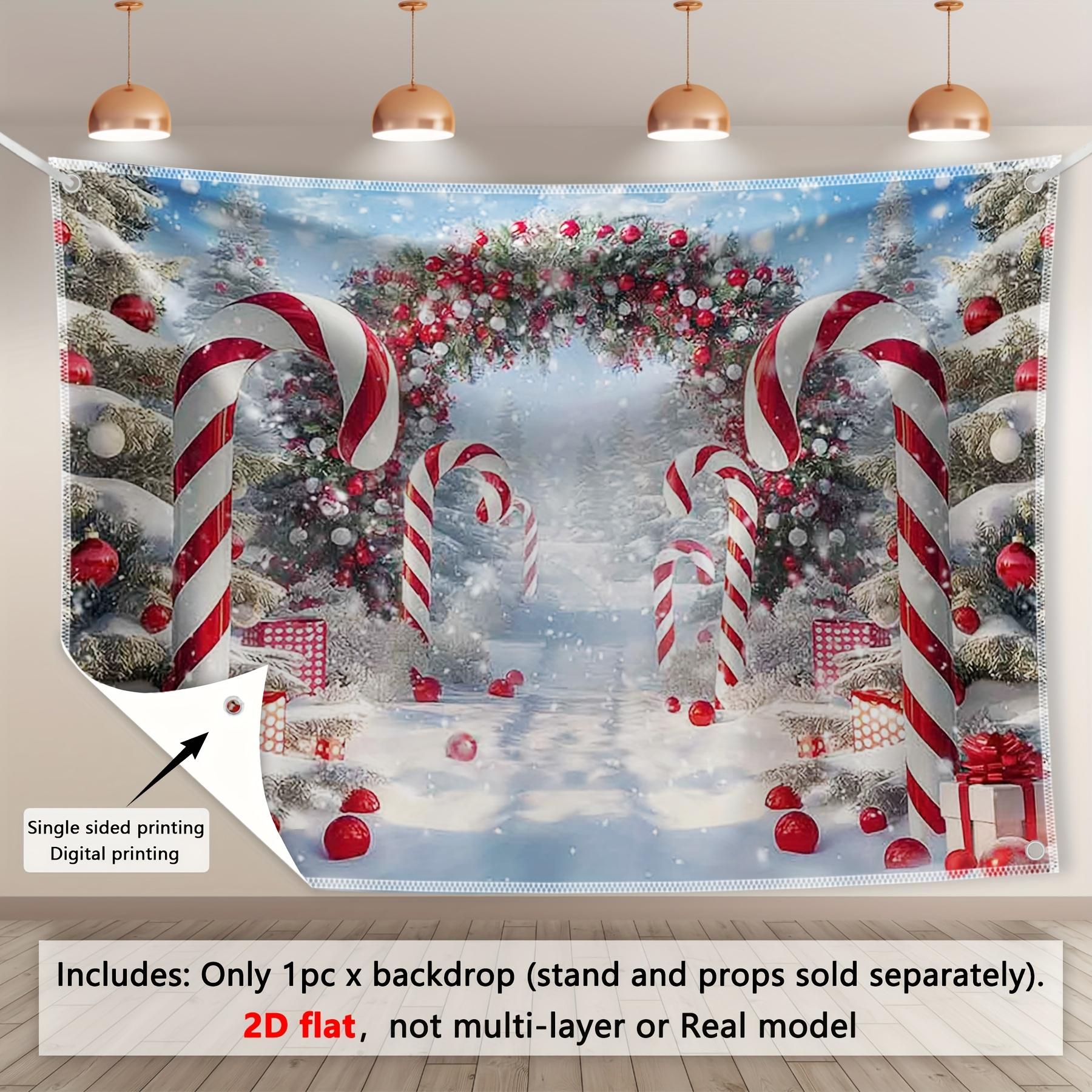 

Красные леденцы Рождественский фон Рождественское украшение Фон Зимний фон Украшения для фотостудии Фотобудка Рождественская вечеринка W100*L75cm