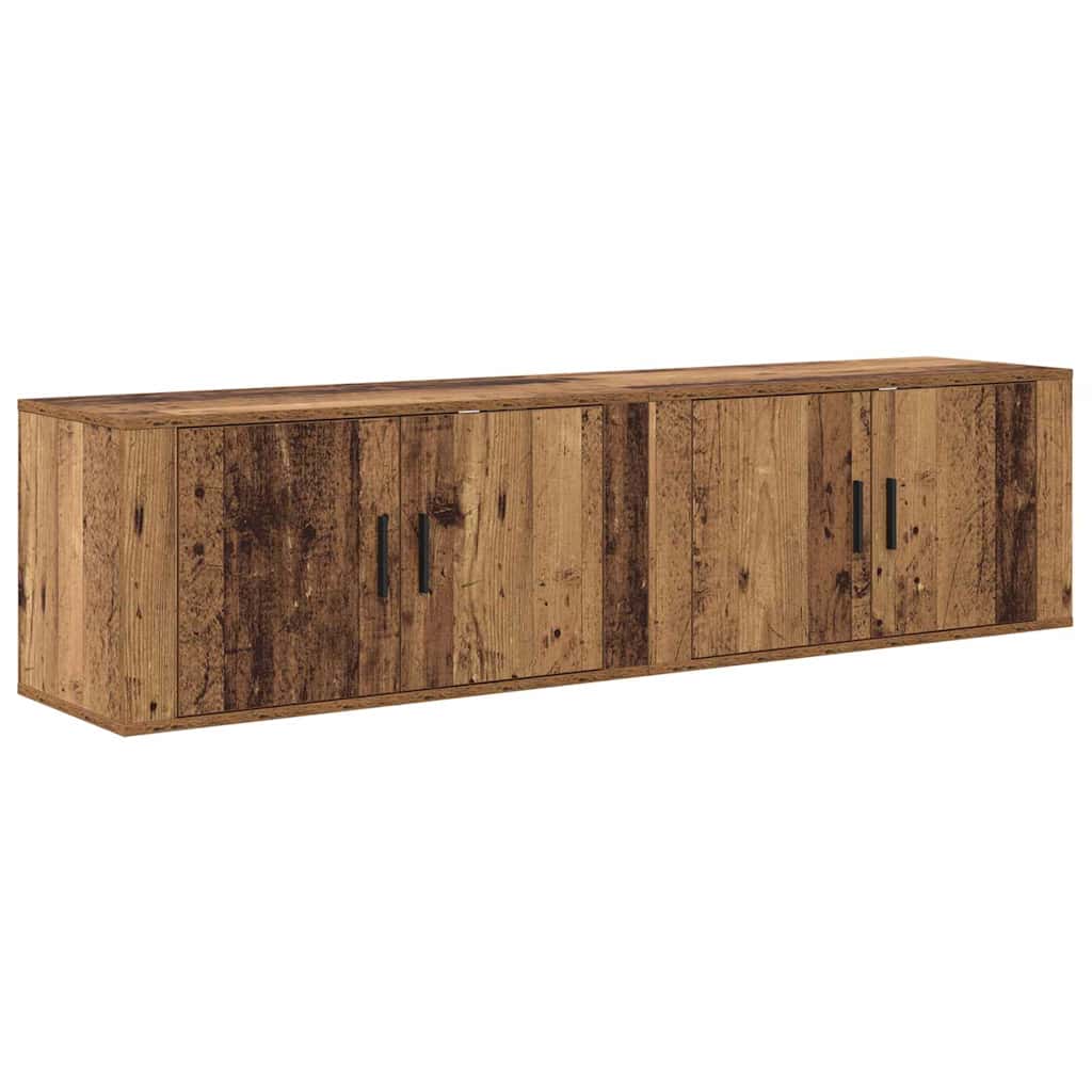 Wall Mounted TV Cabinet Set 2 pcs Reclaimed Wood Look 80 x 34.5 x 40 cm
