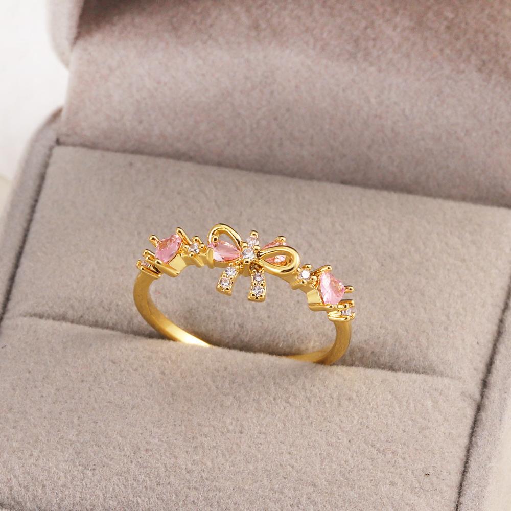 New Cute Colorful Zircon Flower Ring For Women Girl Fashion Vintage Zircon Adjustable Rings Jewelry Gift
