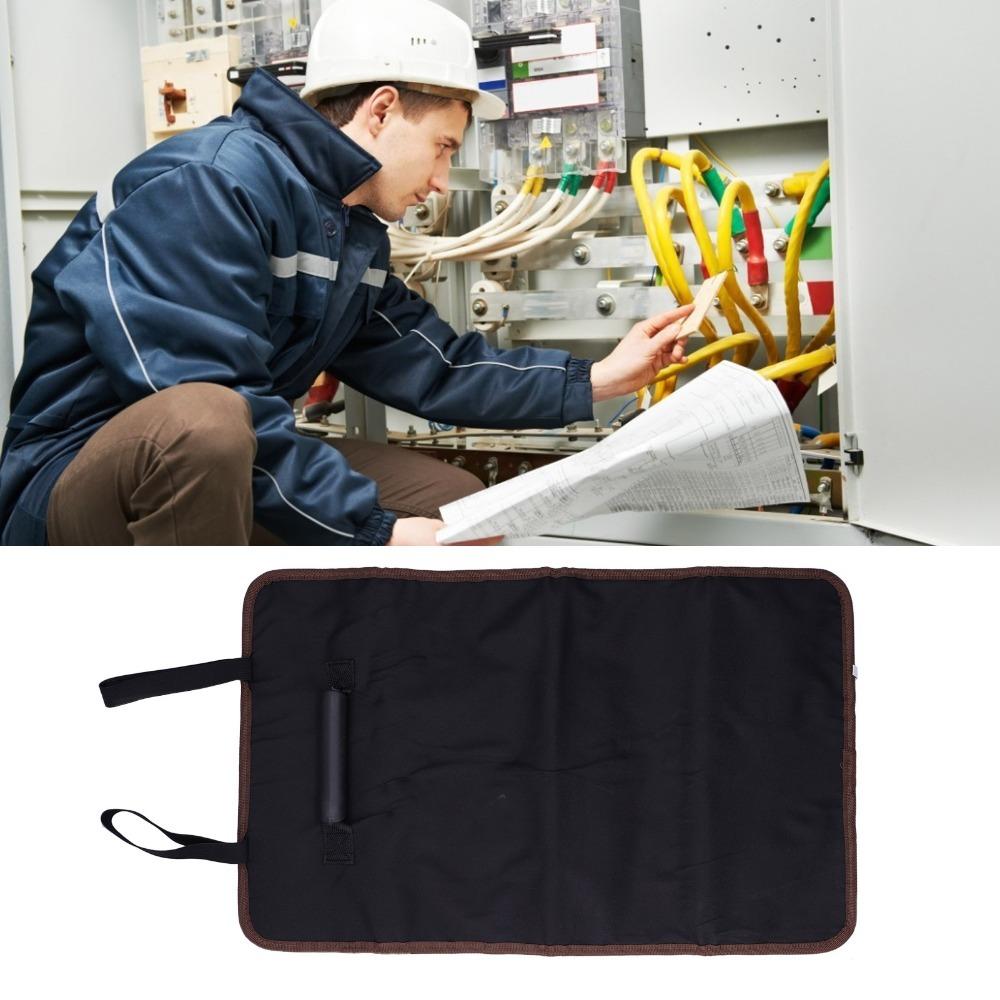 

Portable Reel Type Tool Bag 22 Pockets Tool Storage Bag Durable Wrench Roll Up Bag Plumber