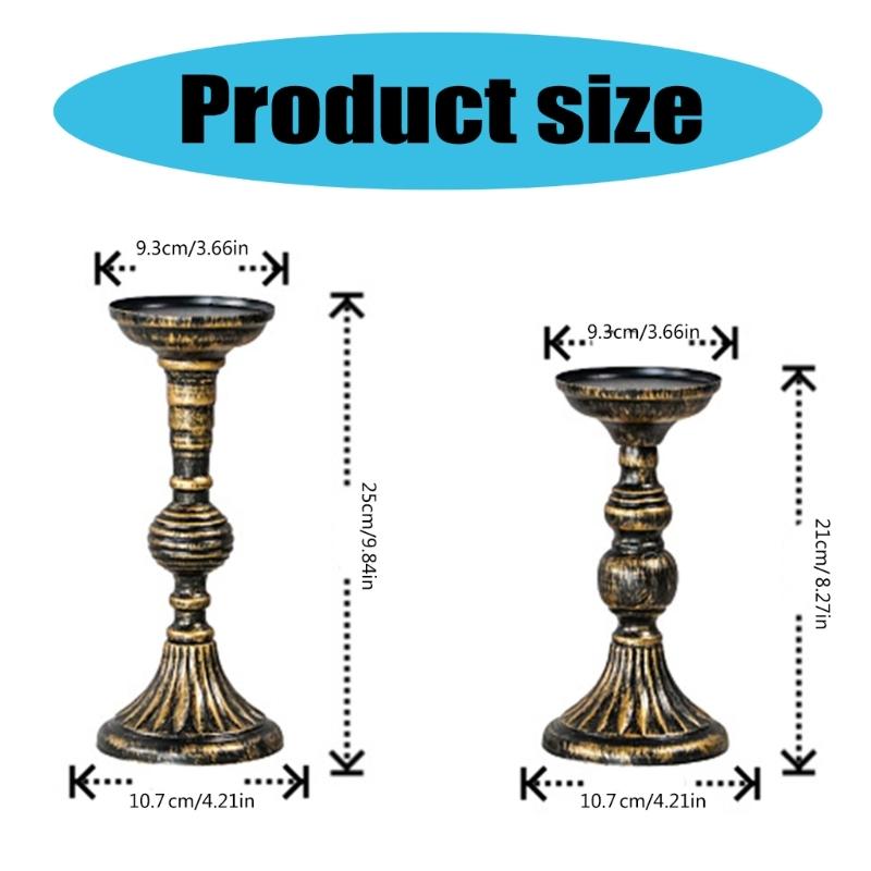 2 Stück Schmiedeeisen Kerzenhalter Kerzenständer Französisch Klassischer Kerzenhalter für Hochzeit Feiertag Filmen Kerzenhalter