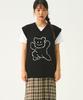 Graver [Unisex] Big Line Bear Smile Knit Vest_Black