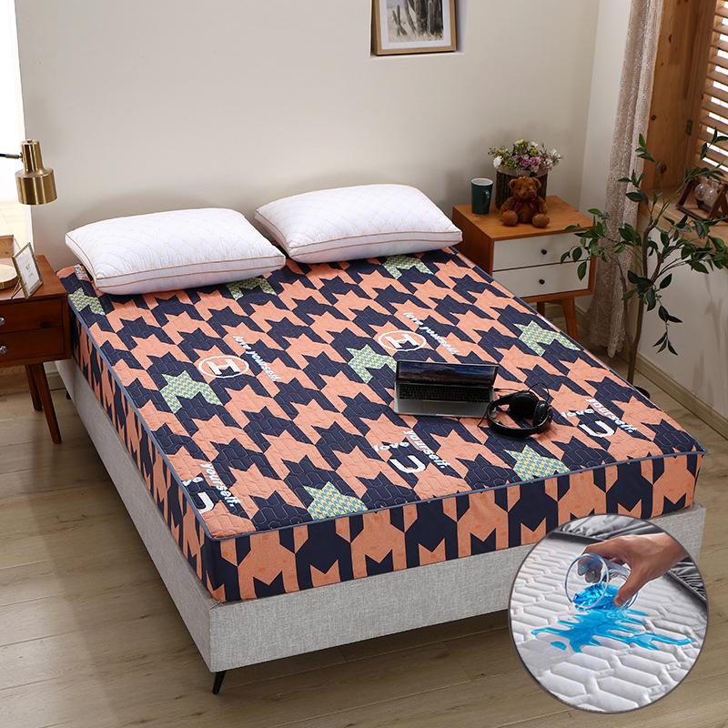 Waterproof Cartoon Quilted Fitted Sheet, Bedspread With Elastic Band, Non Slip Sheet, King Size Bed (without Pillow Case)