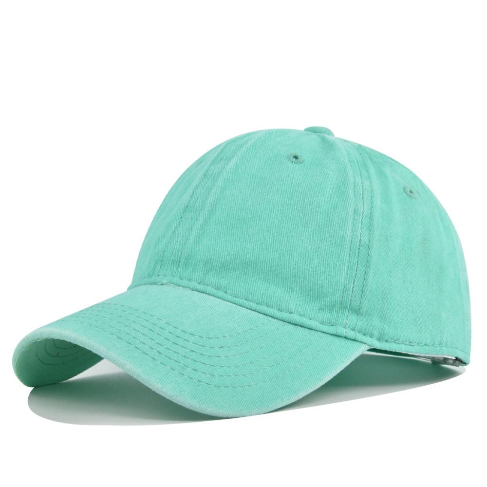 Washable Denim Baseball Cap New Summer Solid Color Cotton Cap Women Ponytail Hats Men Baseball Cap Outdoor Visor Casual Cap