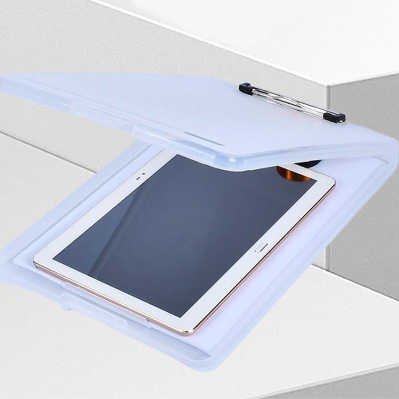 Multipurpose Document Case with Clipboard Water Resistant File Organiser Dustproof File Storage Case with Writing Boad