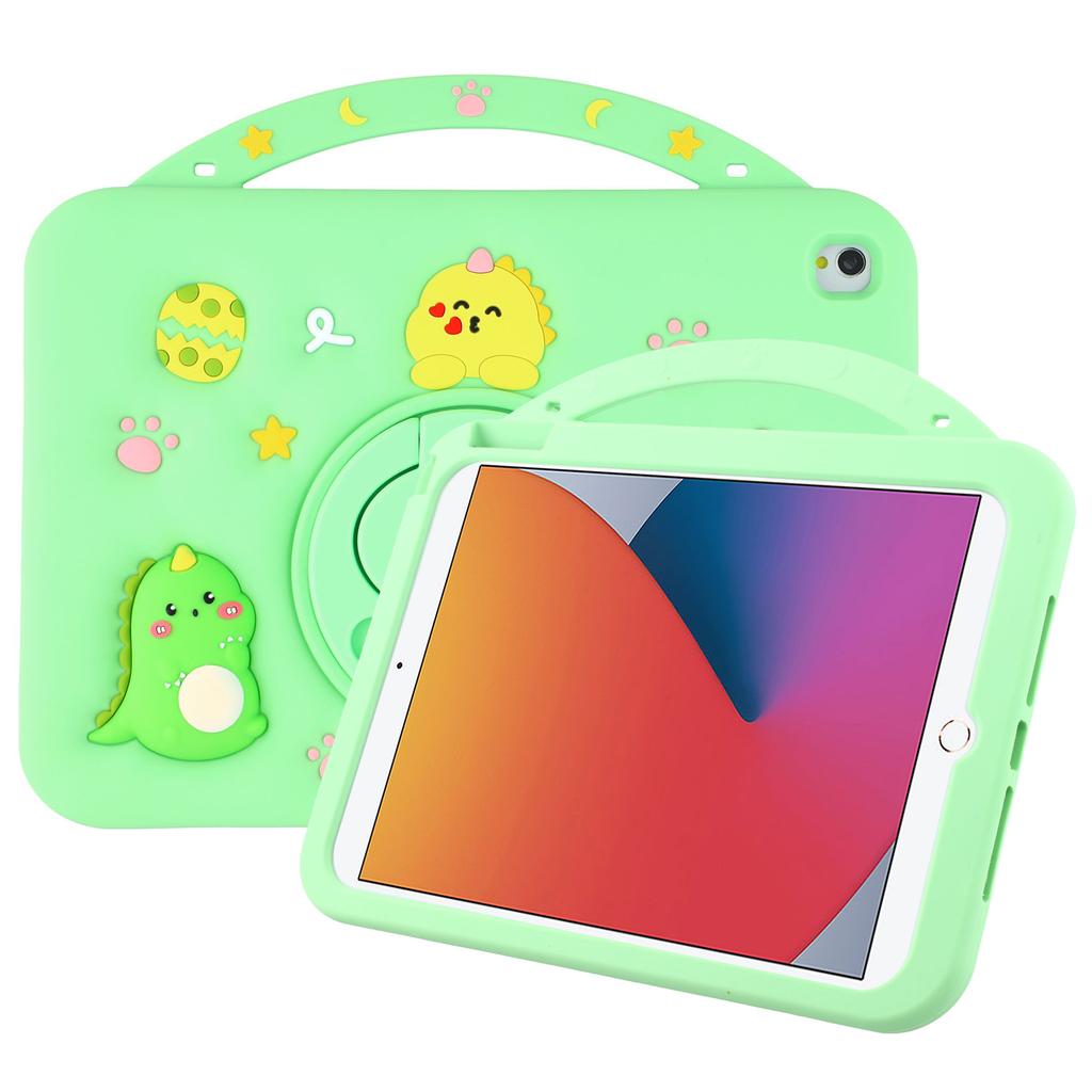 Silicone Case for iPad 10.2 (2021)/(2020)/(2019)/iPad Air 10.5 inch (2019)/Pro 10.5-inch (2017) Rotating Kickstand Hand Grip Cute Tablet Cover