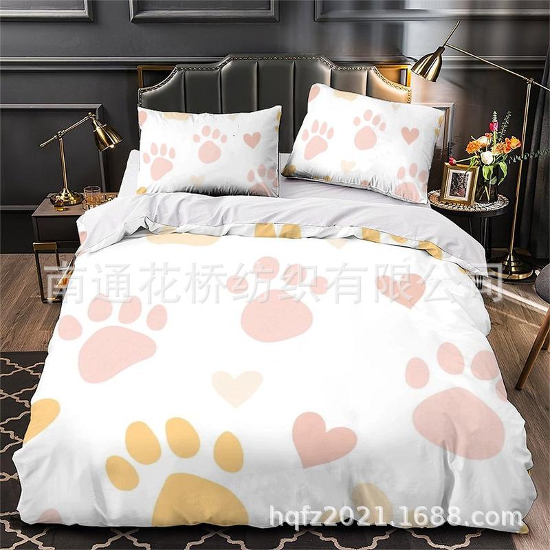 

3D Digital Printing Love Series Polyester Quilt Cover Two Or Three Pieces EU single 135*200