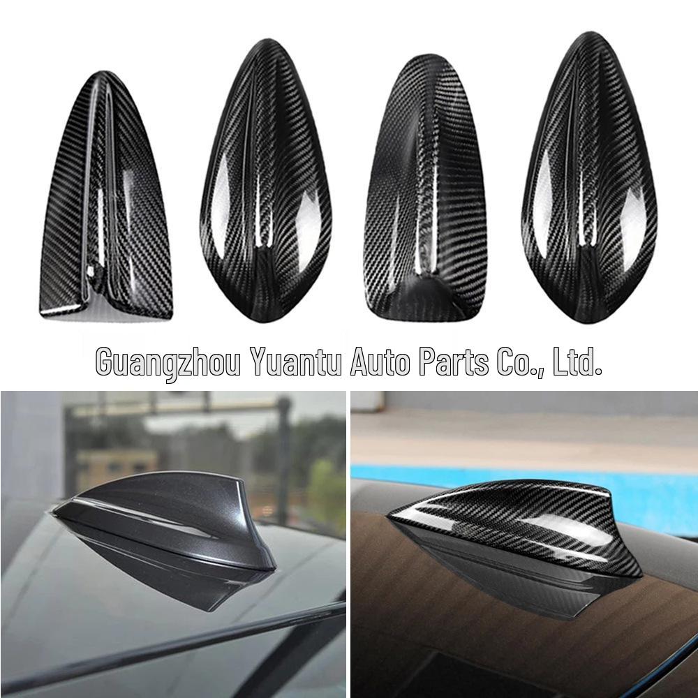 Cache d'antenne en fibre de carbone véritable: Autocollant Aileron de Requin pour BMW Série 1, 2, 3, 5, 7, X1, X5, X6