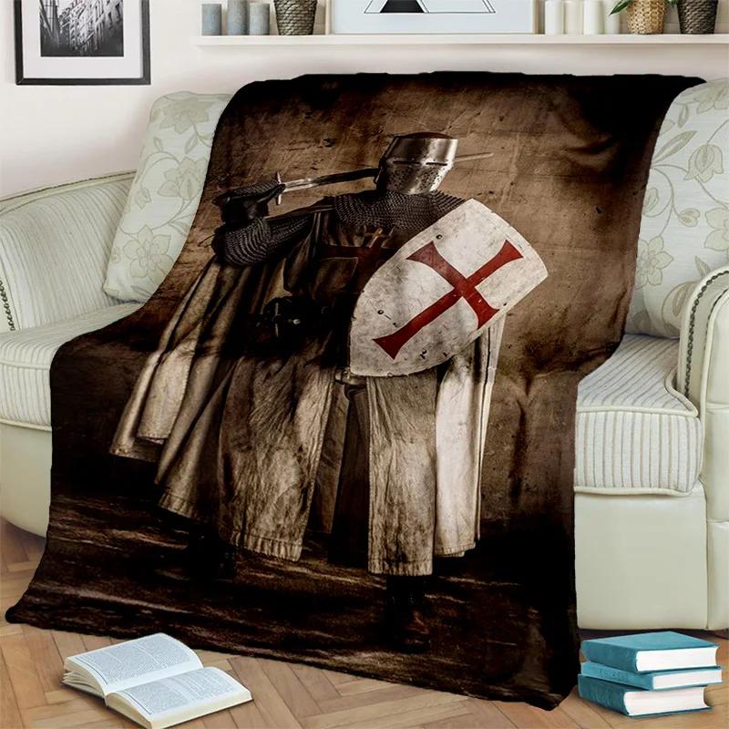 Templar Cavalier Knight Crusaders Games Blanket,Soft Throw Blanket for Home Bedroom Bed Sofa Picnic Travel Office Cover Blanket