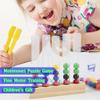 Brinquedos Brinquedos Educativos Treino de Motricidade Fina Montessori Clipe de Tubo de Ensaio de Madeira Contas Combinação de Cores Jogos Sensoriais Para Crianças Crianças