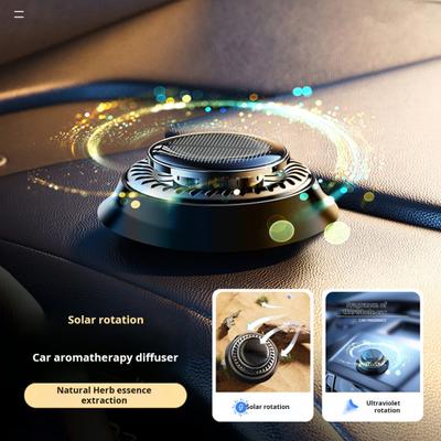 Car Air Freshener Solar Powered Car Diffuser Natural Essential Oil Diffuser Car Perfume Scent Fragrance Air Purifier Car Odor Eliminator