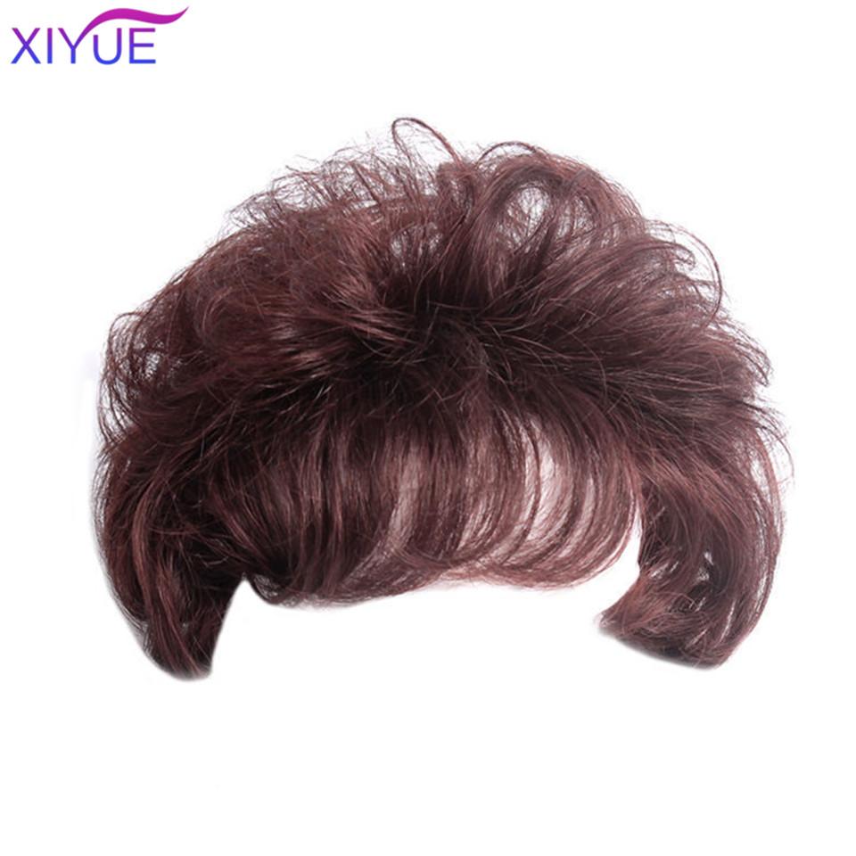 3D Bangs Replacement Piece Hair Covering White Hair Natural Black Color Curly Hair Wig Fashion Short Resistant Synthetic Wigs