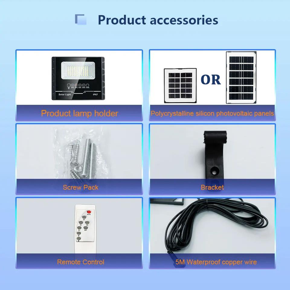 Outdoor Solar Lights Solar Flood Light With Remote Control Waterproof LED Lights LED Solar Powered Wall Light For Garden Balcony