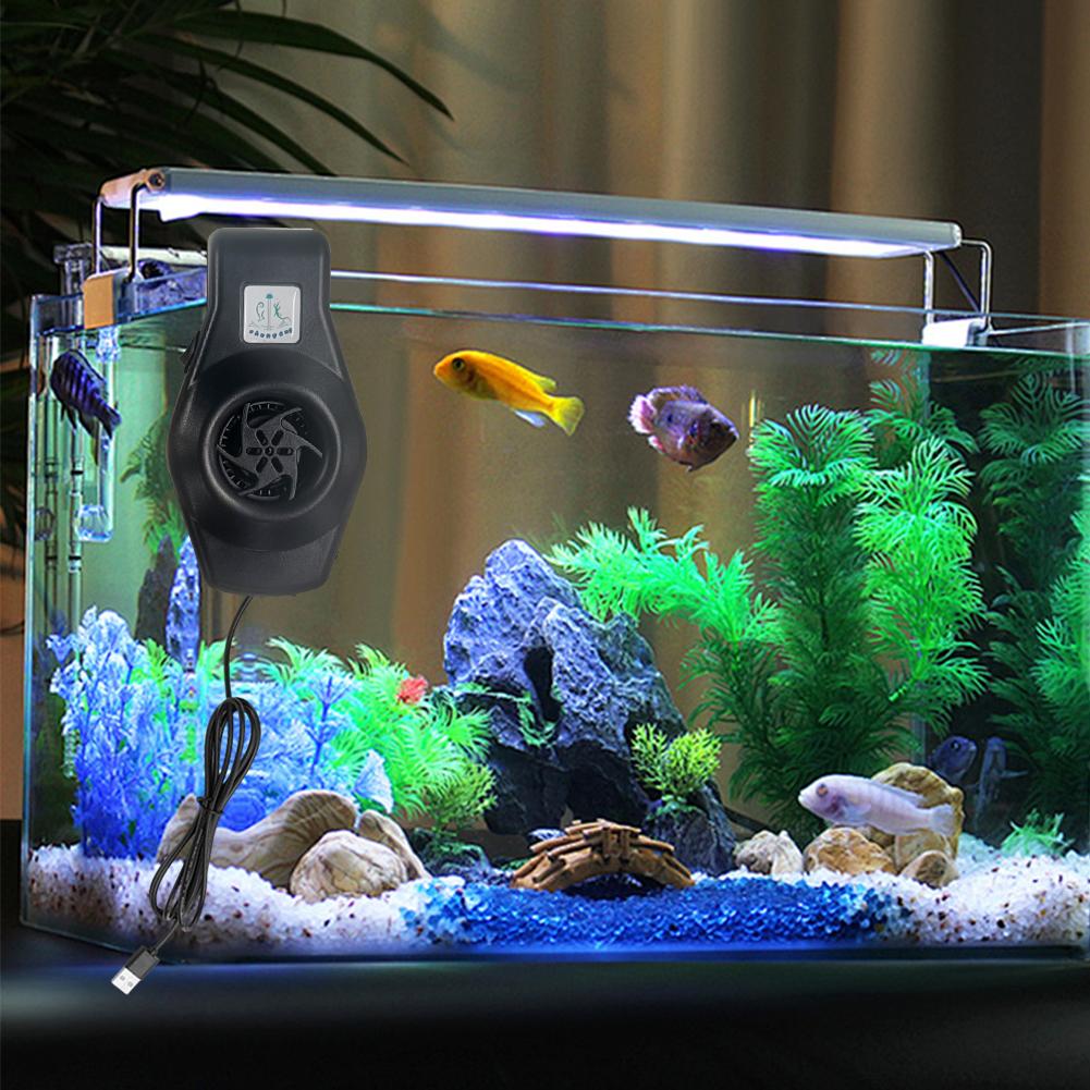 Aquarium Cooling Fan with USB Cable Mini Aquarium Chiller Small Fish Tank Fan Suitable for Freshwater Saltwater Tanks