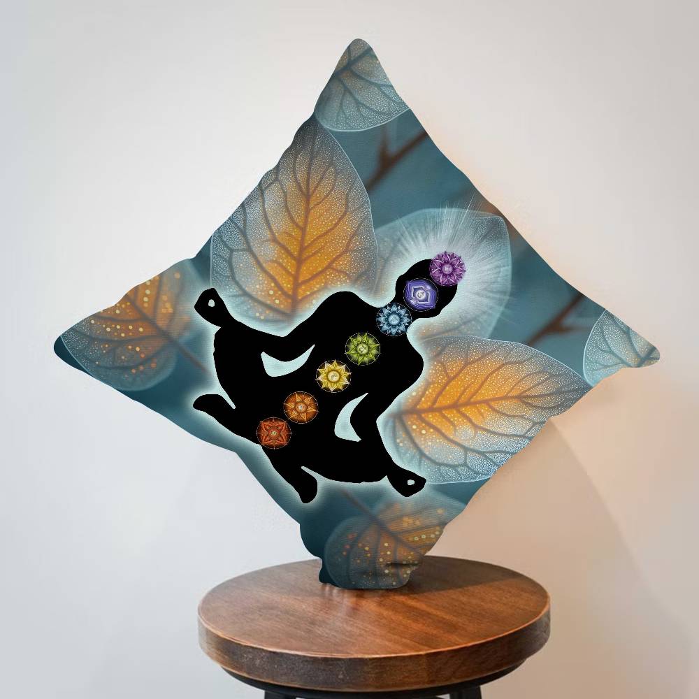 Meditation Seven Chakra Pillow Gift Home Office Decoration Bedroom Sofa Car Cushion Cover Case 45X45