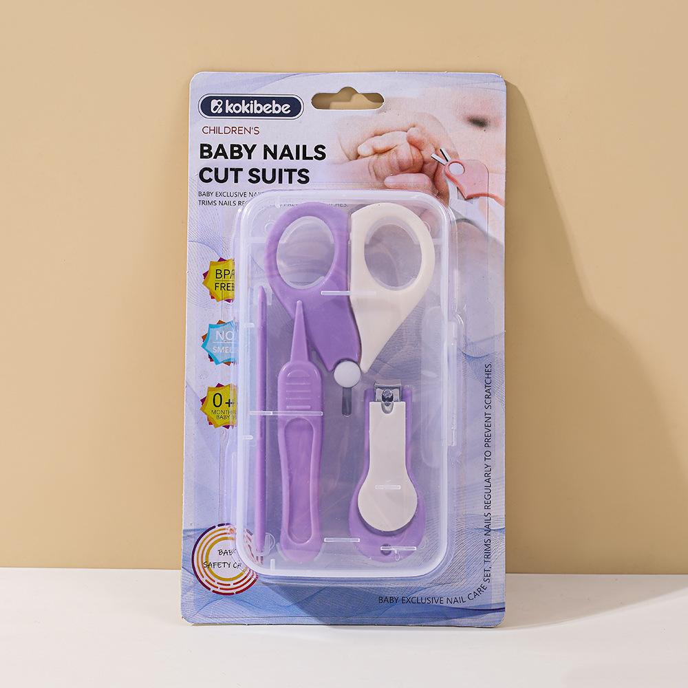 Baby nail clippers set, four-piece newborn nail clippers set, nail clippers, nail files, care products.