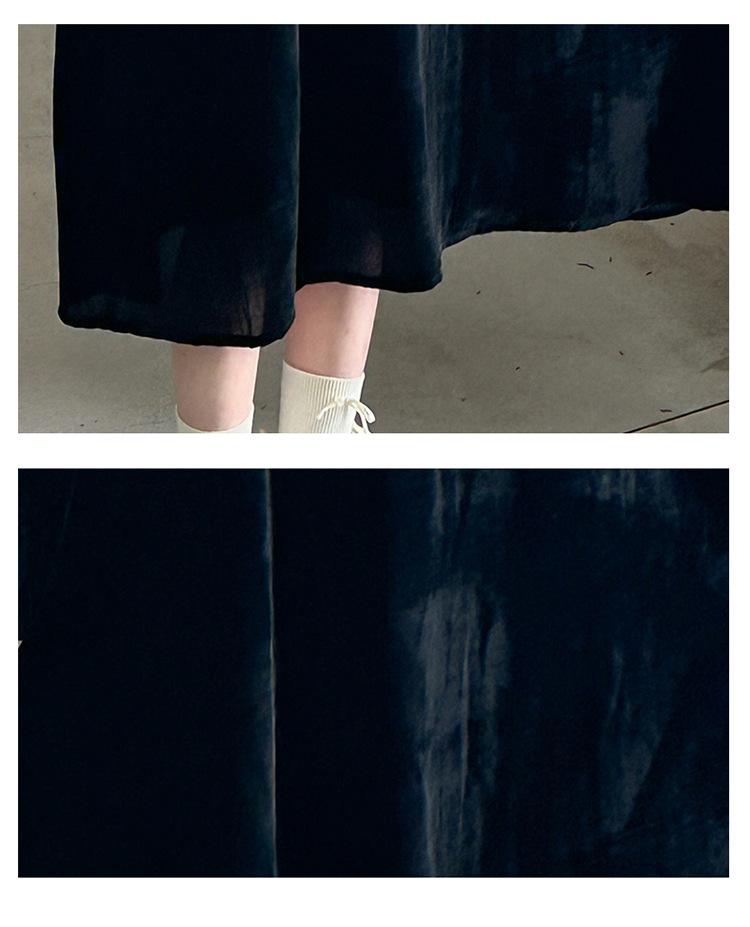 2025 Velvet Princess Dress for Girls: Spring & Autumn Style with Lace Trim Collar