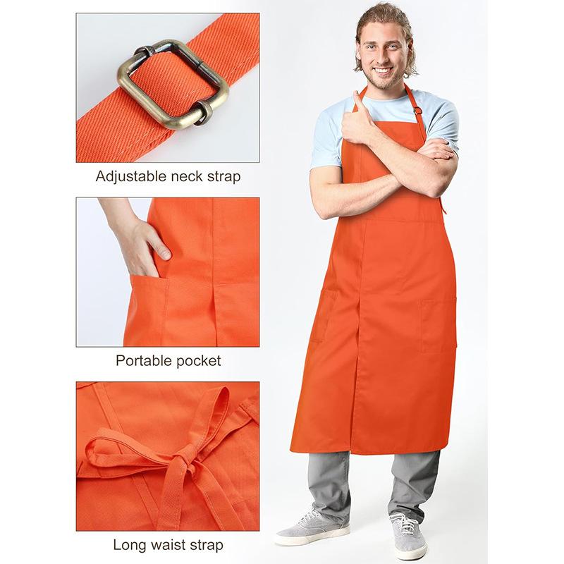 Canvas Long Split-Leg Apron with Adjustable Neck & Tie Straps for Pottery Painting Restaurant Work, Durable Multi-Purpose Design