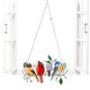 Creative Window Panel Glass Birds Závěsný lapač okenních panelů Doplňky bytových dekorací Dekorace pokojů