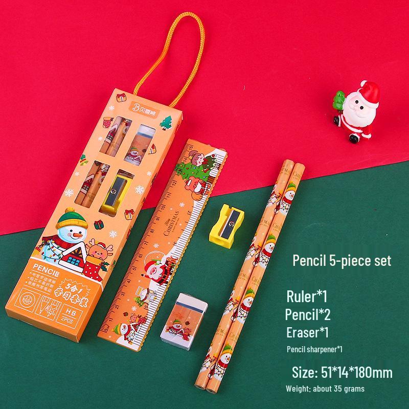 

Children s Christmas Handbag 5-Piece Stationery Set - Ideal Holiday Gift for Students