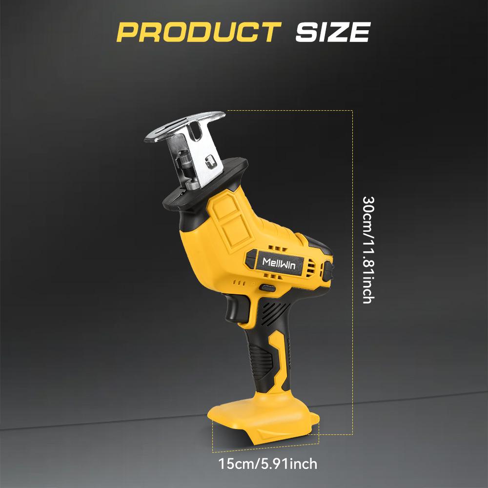 MELLWIN Cordless Electric Reciprocating Saw Handheld Wood Metal Pipe Cutting Electric Saw Tool For Makita 18V Battery Pin