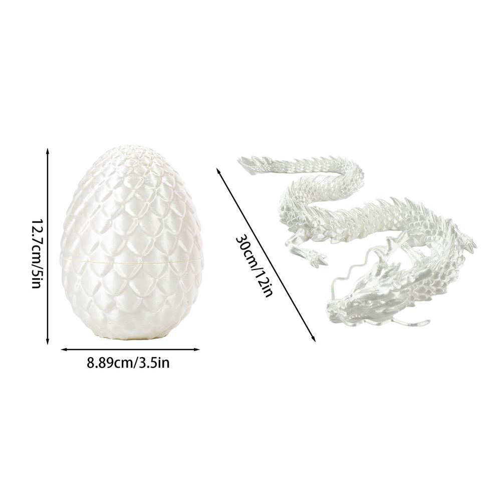 3D Printed Gem Dragon Crystal Dragon Egg Rotatable And Poseable Joints 3D Articulated Dragon Toys For Autism Kids Gifts