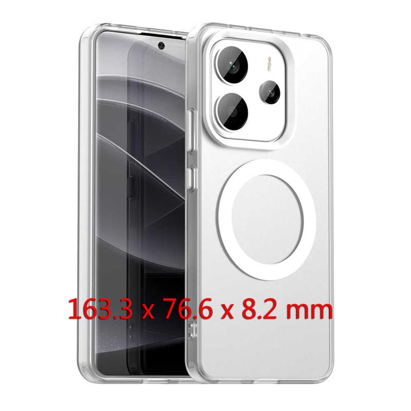 Magnetic Adsorption Wireless Charge Case For Redmi Note 14 4G Transparent Back Case Redmi Note 14 4G Case For Redmi Note 14 4G