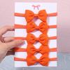 5/6Pcs Girls Solid Color Bowknot Headband For Baby Kids Grograin Ribbon Headwear Hair Bands Infant Hair Accessories