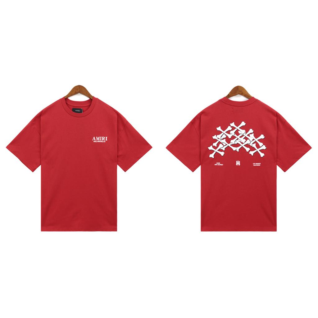 2209 Amiri 2025 Sommer Ny Herre- og Dame Løs Høy Kvalitet Bomull Pluss Størrelse T-skjorte Par T-skjorte