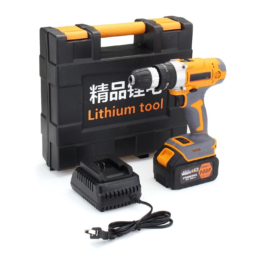 Electric Drill Wrench Screwdriver Cordless Drill 108V Double Speed Household Car Tools Rechargeable Lithium Battery New