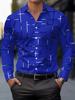 Herren Freizeithemd mit geometrischem Print, Langarm - Atmungsaktives Button-Down-Hemd