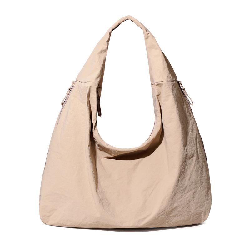 

Женская однотонная сумка через плечо большой вместимости, студенческая легкая сумка-кроссбоди, нейлоновая сумка, сумка через плечо хаки