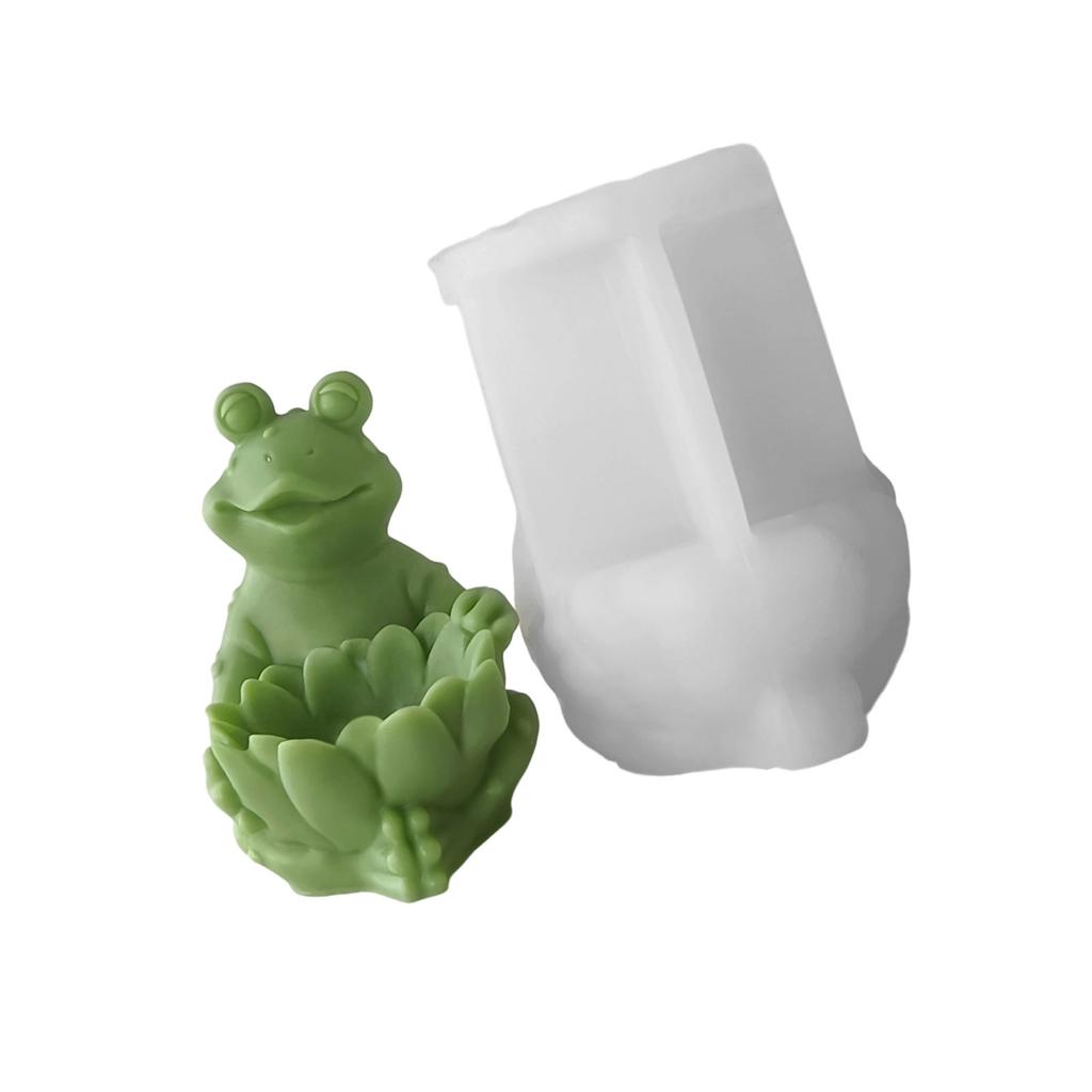 3D Frog Candle Mould Cartoon Animal Silicone Molds Ornament Molds Castings Molds Plasters Molds for Home Decoration