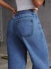 2025 Women's Light Blue Wide-Leg Washed Jeans