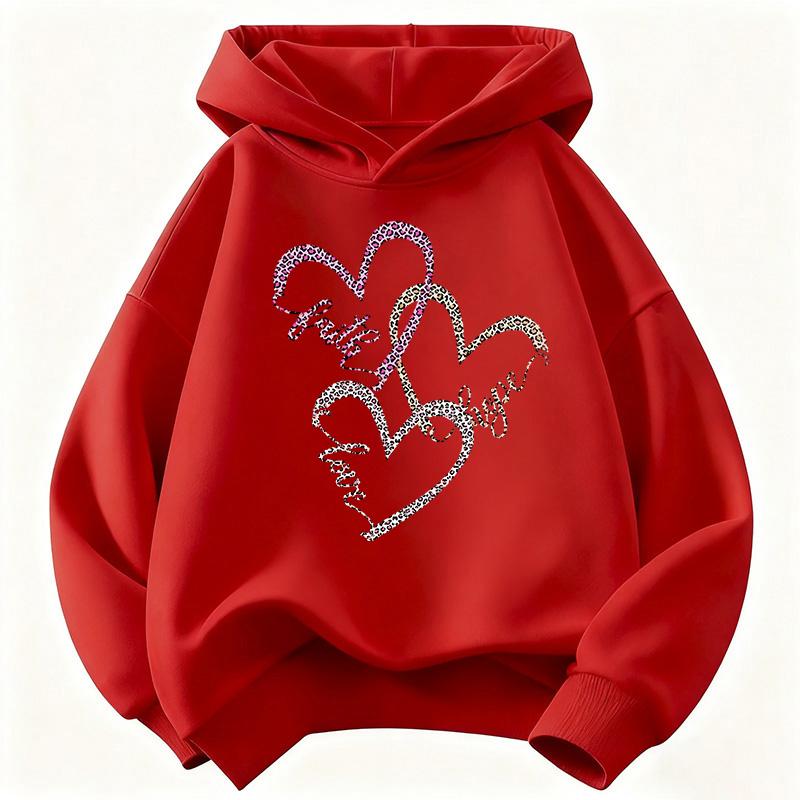 Hoodies Leopard Print with Love Heart Design Children's Sweatshirt Cute Hoody for Boys Girls Autumn Spring Casual Clothes