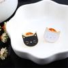 2 Teile/satz Paar Freund Katzen Brosche Set Nette Schwarz Und Weiß Kätzchen Emaille Pins Cartoon Katze Klaue Fishbone Abzeichen Tasche revers