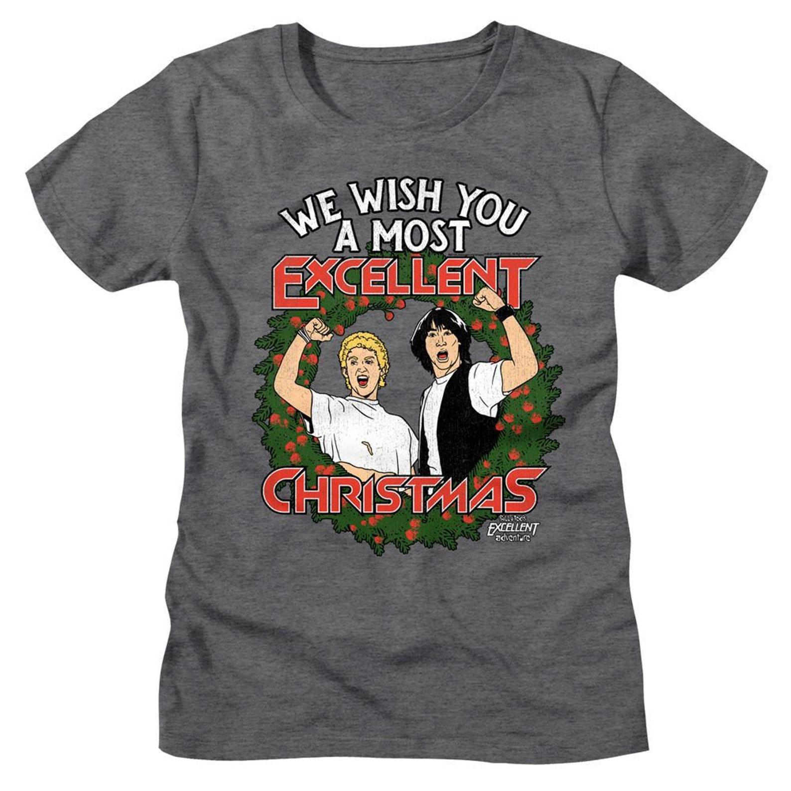 Bill And Ted Excellent Christmas Deep Heather Women s T-Shirt S