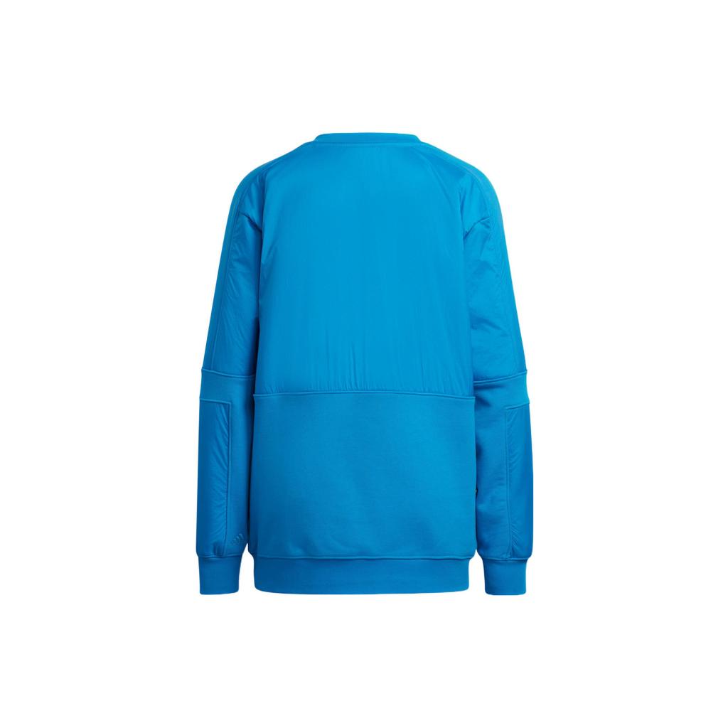 Adidas X Ivy Park Ivy Park Co-Branded Logo Embroidered Pullover Crew Neck Sweatshirt Unisex Tops Blue HR3661