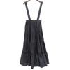 cygne Women's Long Tiered Skirt with Overalls, Black, 1 skirt 1 blackUsed