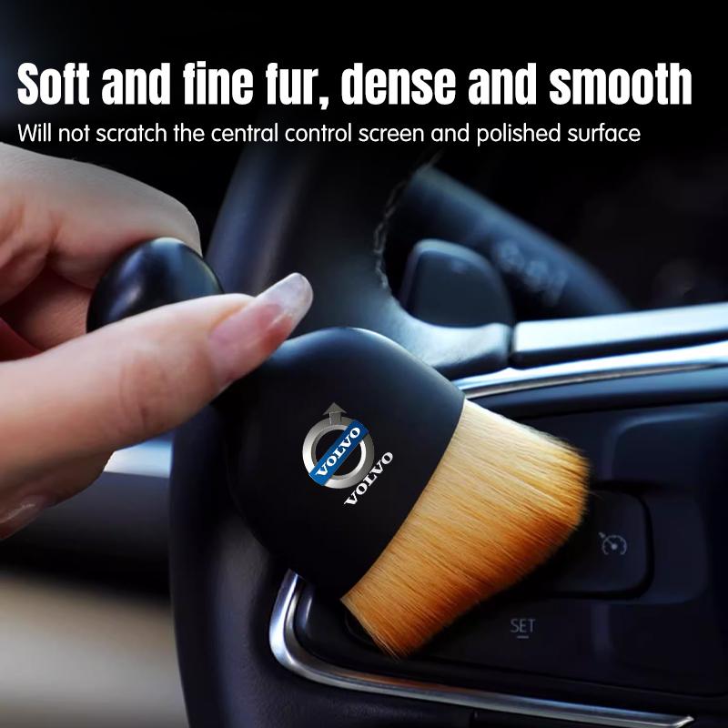 Car Interior Cleaning Soft Brush With Car Wash Towel Microfiber Cleaning Rag Cloth For Volvo XC90 XC60 C30 T6 S60 C70 XC40 V40 SA2