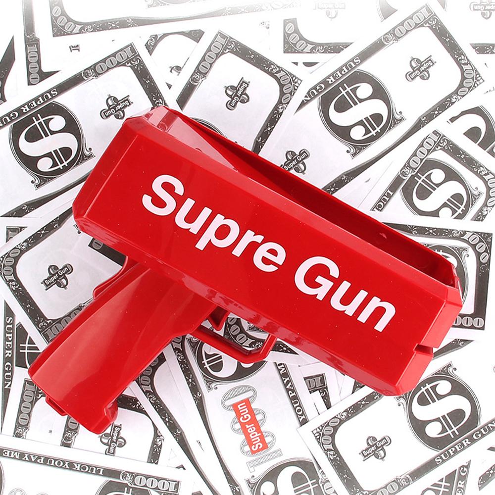 Money Shooter Toy Game Spray Banknote Gun Party Birthday Fun Supplies Toys Have 100 Banknotes Parent-child Children Toy Gun