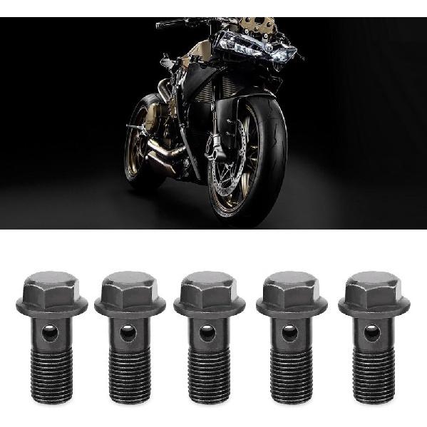 EVGATSAUTO Комплект banjo-болтов для тормозов мотоцикла, 5 шт. M10×1,0 мм Banjo-болты Адаптер фитингов тормозных линий для тормозного суппорта главного тормозного цилиндра