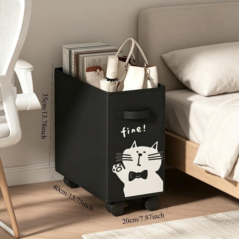 

Foldable Under Desk Rolling Storage Cart, Mobile Organizer for Office Supplies & Books чёрный