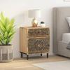 VidaXL Bedside Table, Nightstand with Drawer and Door, TV Table, Bedroom Storage Furniture, Retro, Wood 358220