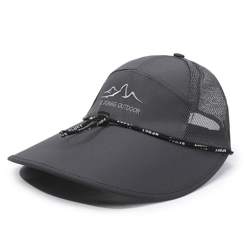 Men s sun hat outdoor cycling sun protection wide brim duckbill breathable sun hat for cycling and hiking Adjustable темно-серого