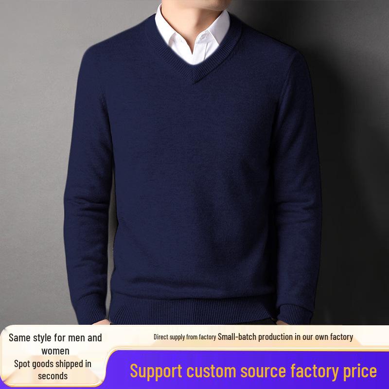 

Men s & Women s V-Neck Wool Sweater: Anti-Pilling, Solid Color, Light Knitwear, Long Sleeve, Ideal for Business or Workwear. S