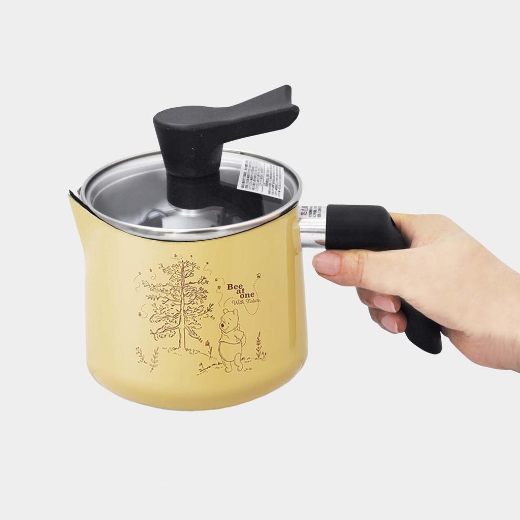 Skater Multi-Pot 1.3L for Gas Stoves, 7-in-1 All-Purpose Pot: Rice Cooker, Milk Pan, Deep Fryer, and Saucepan, Disney Winnie the Pooh Design (ANMP1-A)