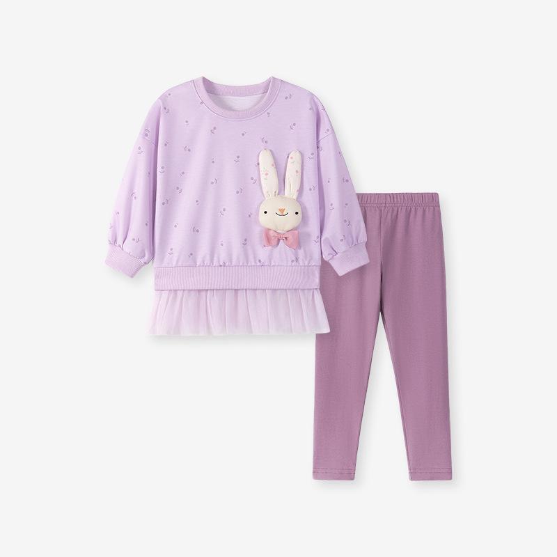 

Европейский и американский осенний комплект для девочек с длинным рукавом и милыми 3D-украшениями 7 Years - 140 cm